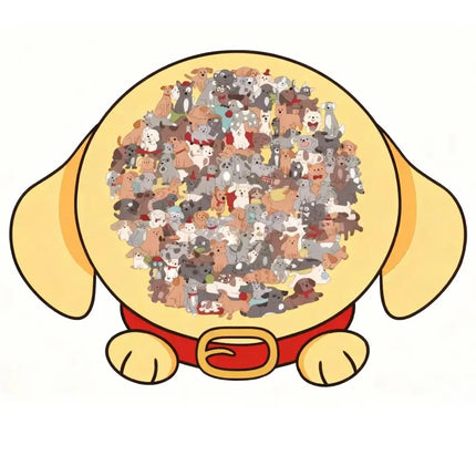 135pcs Cute Dog and Bear Shape Wooden Puzzle Irregular Animal Stress-Relief Game Jigsaw Home Decor Puzzle Gifts For Pet lovers