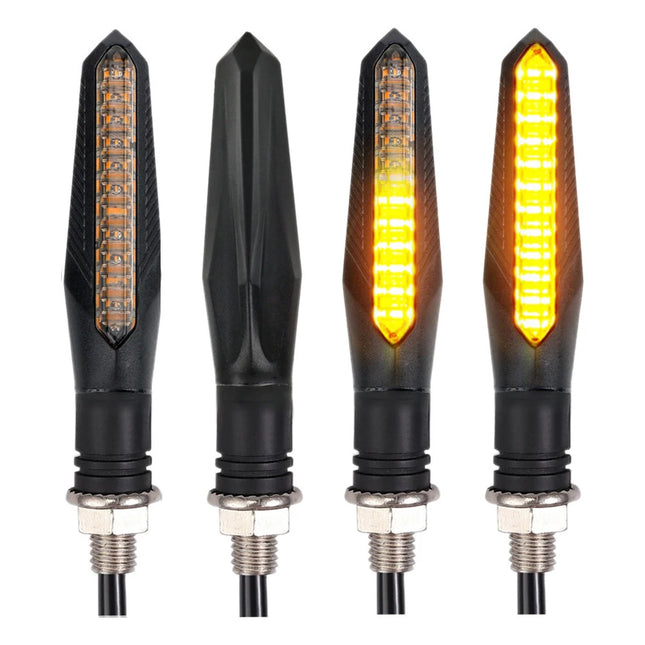 2Pcs Motorcycle Turn Signal Lights Universal LED Motorbike Turning Indicators Daytime Running Waterproof 12V Motorbike Lights