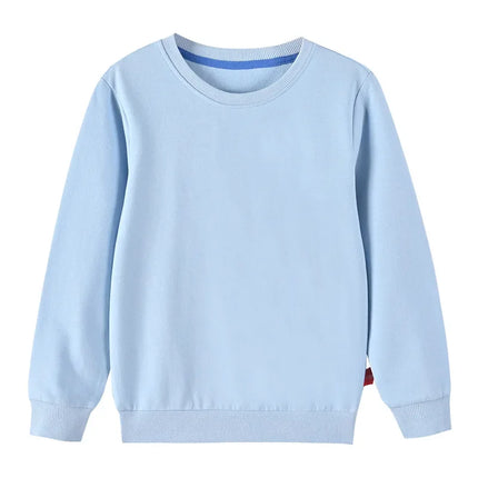 Autumn Children's Hoodies Tops Colorful Clothes Toddler Baby Kids Boys Girls Cotton Casual Solid Plain Sweatshirt 3-10Years