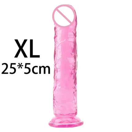 Cheap Women Erotic Anal 5 Colors Big Transparent Dildo Suction Cup Jelly Dick Sex Toys Soft Clitori Vaginal Masturbators Penis