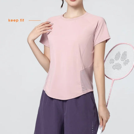 PHIGEER quick dry sport tops for women with short sleeve breathable running shirt lightweight athletic tee for hiking yoga gym