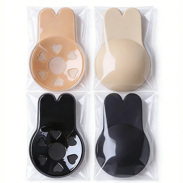 New Silicone Strapless Invisible Bra Pads Women Push Up Bras Self Adhesive Reusable Sticky Breast Lift Tape Rabbit Nipple Cover