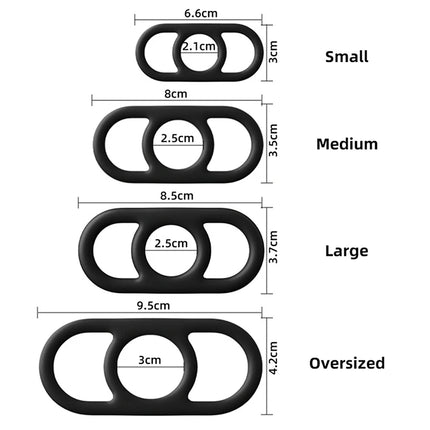 【SA】3 Holes Penis Lock Ring Sex Toys For Men Cock Rings Delay Ejaculation Dick Enlargement Silicone Strengthen Erotic Products