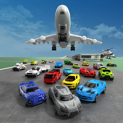 Children's Toy Car Model Set, Featuring 3 Themes: Aviation Aircraft, Dinosaur Transport, and Military Vehicles, Optional, with a Variety of Different Cars and Airplanes, Is a Perfect Gift for Boys and Girls Aged 3-12 for Birt