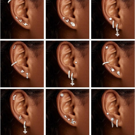 Bobisty 1pc Earrings for Sensitive Ears Surgical Stainless Steel Earrings for Women Dainty Flat Back Earring Stud Hoop Cartilage