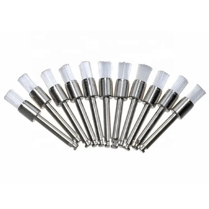 100Pcs/Bag Dental Prophy Brush Tooth Polishing Brushes Latch Screw Type Nylon Bristle Brush for Stain Removal and Polishing