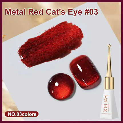 10ml Holographic Glitter Mirror Porcelain White Cat Eye Gel Polish Semi-permanent Enamels for Nails Supplies for Professionals
