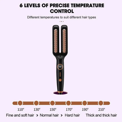 Electric Anti Frizz Hair Hot Comb Brush Straightener One Step 2 In 1 Ceramic Hair Straightener Brush With Lcd Digital Display