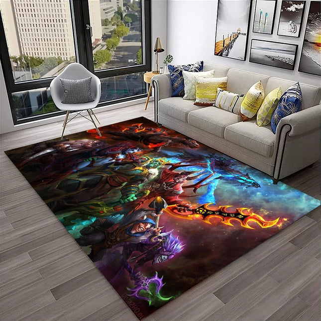 3D Classics Game Dota2 Gamer HD Carpet Rug for Home Living Room Bedroom Sofa Doormat Decor, Kids Play Area Rug Non-Slip Floor Mat