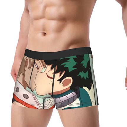 Men's My Hero Academia Anime Long Underwear Deku Bakugo Funny Boxer Briefs Shorts Panties Male Soft Underpants M-XXL