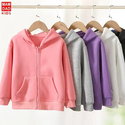 Casual Hoodie for Boys And Girls Zipper Long Sleeve Teen Hooded Sweatshirt Spring Autumn School Kids Sportswear Top
