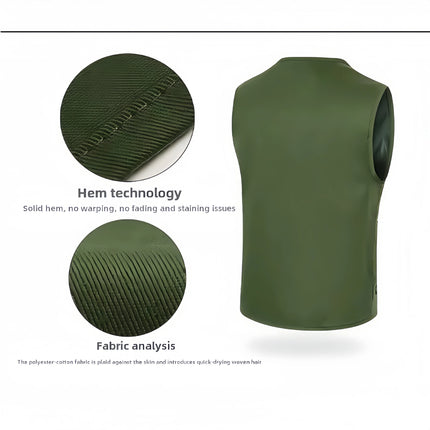 Men's Multi Pocket Tank Top Summer Men American Tactical Hiking Fishing Photography Director Mesh Sleeveless Outdoor Jacket Vest