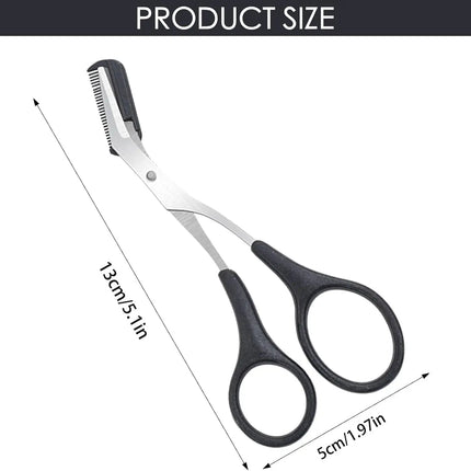 Eyebrow Trimmer Scissors Professional Non-Slip Finger Grip Brow Scissors with Comb for Men and Women Brow Shaping Makeup Tools