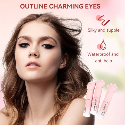 Pink Cat Paw Black Liquid Eyeliner Pen Fast Drying Long-lasting Smudge Proof Makeup Holding Premium Eye Liner Pen Eye Cosmetics