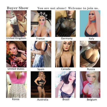Huge Silicone Breast Forms Plate for Crossdresser Trans Cosplay Transgender with Nipple Areola Fake Boobs Bodysuit Shakeing