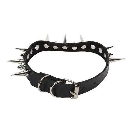 Punk Long Spike Choker Faux Leather Collar for Women Men Cool Big Rivets Studded Chocker Goth Style Necklace Accessories 2025