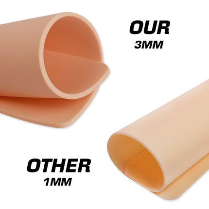 3MM Thick Tattoo Practice Skin Blank Double Sides Silicone Fake Skin for Permanent Makeup Training Tattoo Skin Accessories