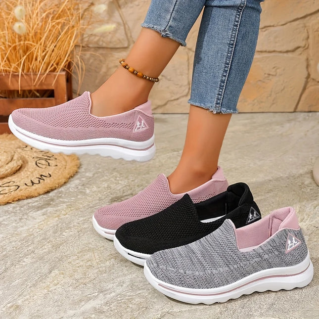 Breathable Women's Slip-On Sneakers Soft Sole Comfortable Lightweight Casual Shoes for Everyday Walking Low Top