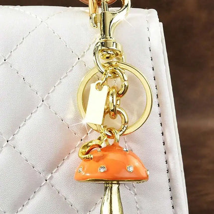 Cute Zinc Alloy Mushroom Keychain Pendant Charm For Bag Car Keys Decoration Gift