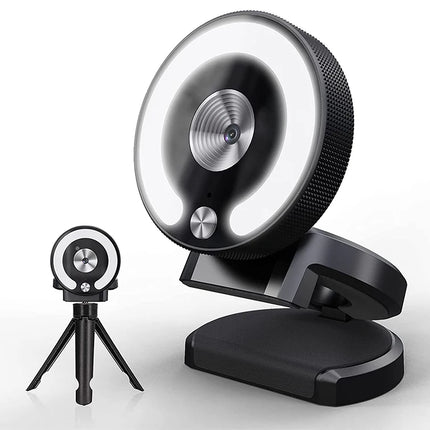 4K Webcam Full HD 2K Mini Camera with Fill Light Laptop PC Computer Live Broadcast Camera Video Web Camera Microphone Webcast