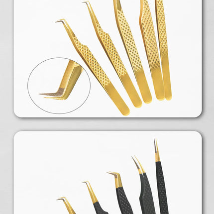 1pc Fiber Tip Tweezers Stainless Steel Straight Curved Nail Tools Volume Eyelash Accurate Tweezers Clip Set Makeup Tools