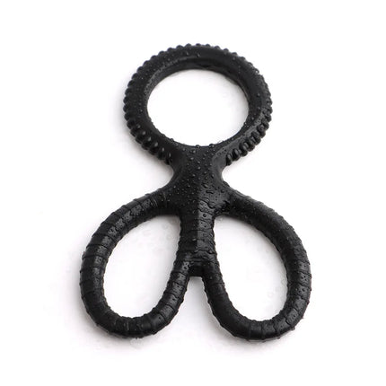 Super Soft Silicone Penis Ring Delay Ejaculation Ball Scrotum Stretcher Triple Cock Ring Cockring BDSM Sex Toys for Men