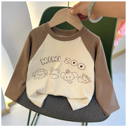 New Autumn Girls and Boys Long Sleeve T-shirt Base Shirt Letter Korean Style Children Clothing