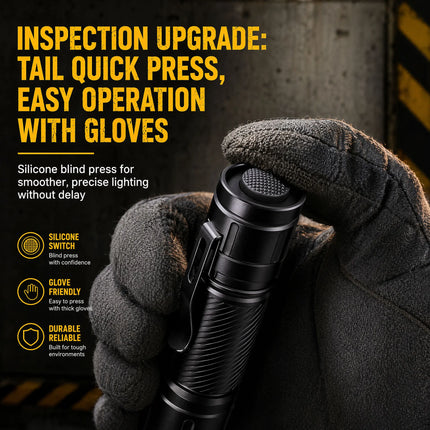 S516-A Tactical Flashlight 1200 Lumens 656ft 6 Modes Moonlight Strobe SOS 21700/18650 IP66 1.5m Drop Proof EDC