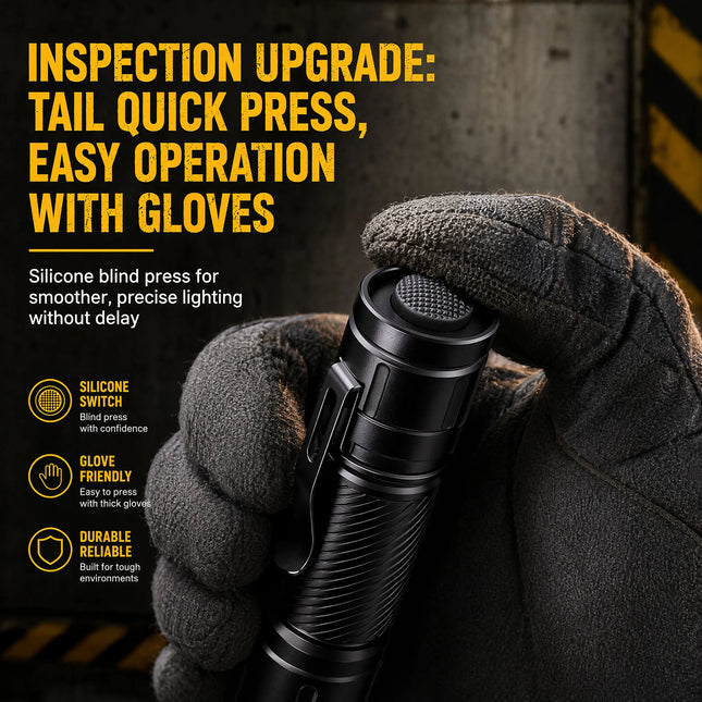 S516-A Tactical Flashlight 1200 Lumens 656ft 6 Modes Moonlight Strobe SOS 21700/18650 IP66 1.5m Drop Proof EDC