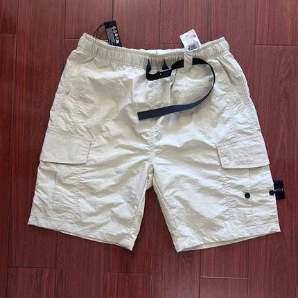 2026 Compass Patch Badge Cargo Shorts Italian Luxury Brand Style 3 Labels Men’s Quick Dry Casual Multi-Pocket Cargo Beach Shorts