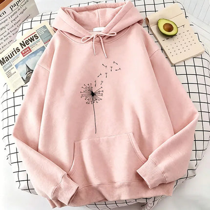 Retro Dandelion Print Hoodies Spring Autumn Winter Casual Hoodies Sweatshirts Men Women Tops Clothing Pullovers Hoodie