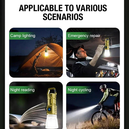 Mini 3 LED Flashlight With Pen Clip Portable Brightness,Rechargeable Waterproof Emergency Spotlight Outdoor Night Walking Torch