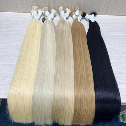 100% Real Human Vietnamese Hair Extensions no Weft Honey Blond Hair Bulks Virgin Hair Straight Weaving Hair for Braiding