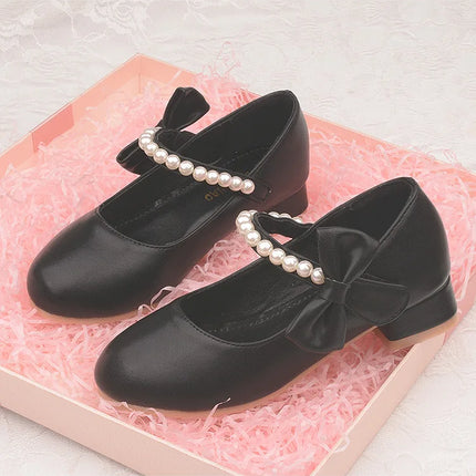 Zapatos Niña KidLeather Shoes 2024 Autumn New Girl High Heel Princess Shoes Bow Single Shoe Mary Jane Shoes Kid Shoe Girl Shoe