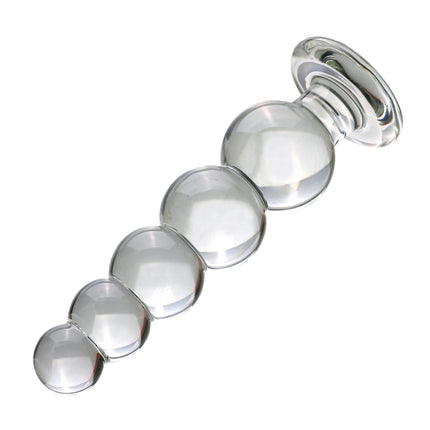 VaHppy Transparent Glass Anal Plug Dilation Training 3/4/5 Beads Diameter 3.5-4.5cm 10-18cm Masturbator for Women Girls Chassis