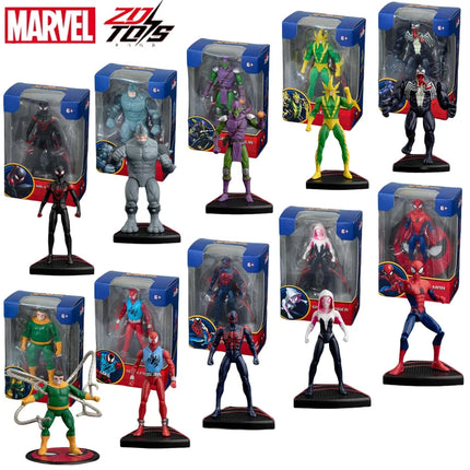 4 inches Original ZD Action Figure Toy Iron Man Scarlet Spider Miles Morales Spider-Man Venom Gwen Anime Movable Doll Model Gift