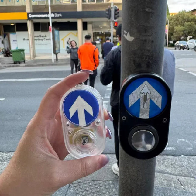 Australian Traffic Light Button Key Holder Sidewalk Sound Accessory Handheld Press To Make Sound Keychain Commemorative Funny