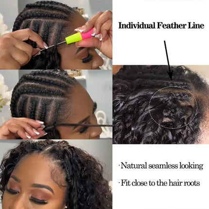 Kinky Curly Feather Crochet Human Hair Extension For Braiding Pre-Separated Invisible Knotless Small Spirals Curly Crochet Hair