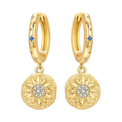 Original 2026 S925 Sterling Silver Zircon 18K Gold Lining Vintage Hoop Earrings for Women Birthday Party Wedding Gift Jewellery