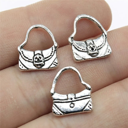 20pcs Antique Silver Color Women'S Daily Necessities Charms Evening Dress Bags High Heel Perfume Lipstick Charms