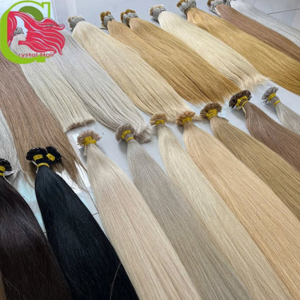 100% Human Hair for Women Straight Keratin Flat Tip Capsule High Quality Flat Tip Hair Extension Human Hair Natural 613# Ombre