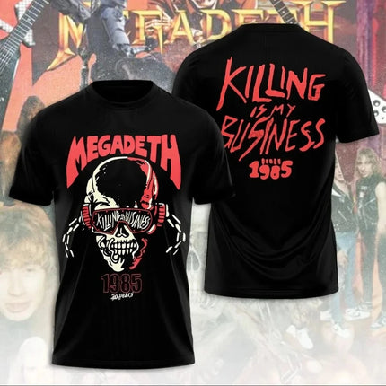 New 2026 Rock Megadeth Band 3D Printed Men's and Women's T-shirt Fashion Short Sleeve Punk Hip Hop Street Harajuku Top