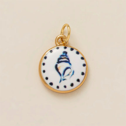 Colorful dopamine pendant with oil droplets, strawberry, crab, heart, shell pattern, color preservation