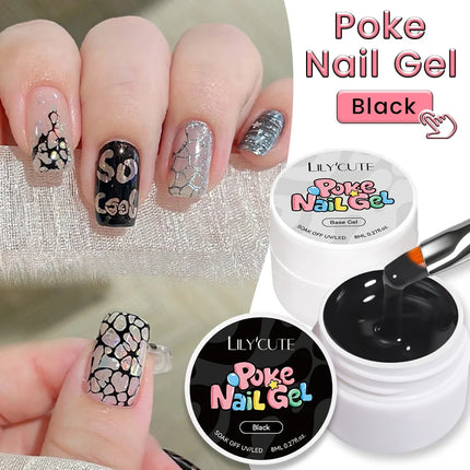 LILYCUTE 8ml 2/3/4PCS Poke Poke Gel Nail Polish Set Black White Wave Texture Nail Painting Art Gel Soak Off UV LED Varnish Kit