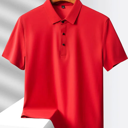 Selected popular nylon fabric, dad's summer clothing, middle-aged men's short sleeved T-shirt, summer ice silk quick drying, mid