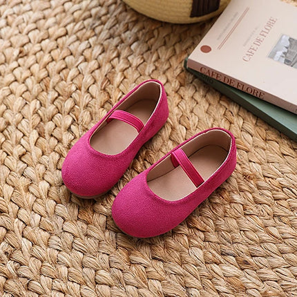 New Girl Dresses Casual Shoes Simple Fashion Children Leather Shoes Solid Color Spring Autumn Kids Princess Ballet Flat Shoes