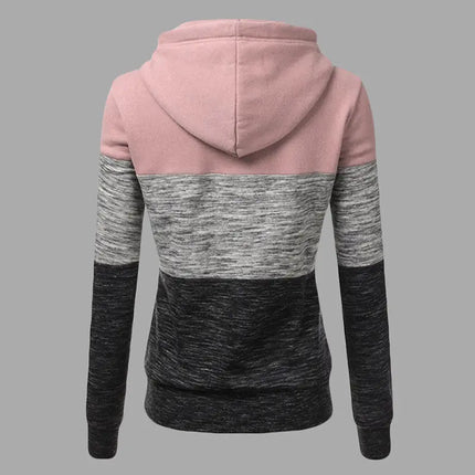 Thickened Fleece Long Sleeve Hoodie Jacket Loose Fit Pure Color Sweatshirt for Women Autumn Winter Polyester Fiber Casual Style