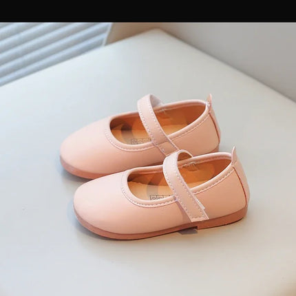 Girls Simple Leather Flat Shoes Fashion Princess Sweet Kids Flats Children Mary Janes for Wedding Party Classic Style Elegant