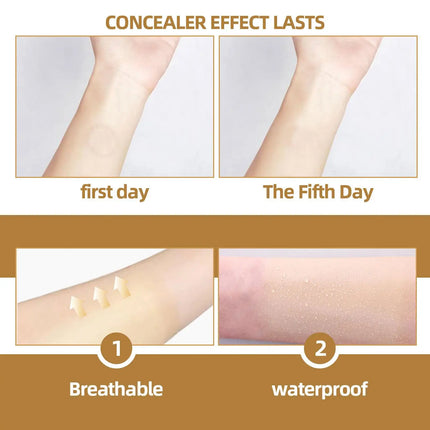 Skin concealing patch-waterproof cover for scars, tattoos, acne marks, birthmarks-natural looking, breathable, reusable