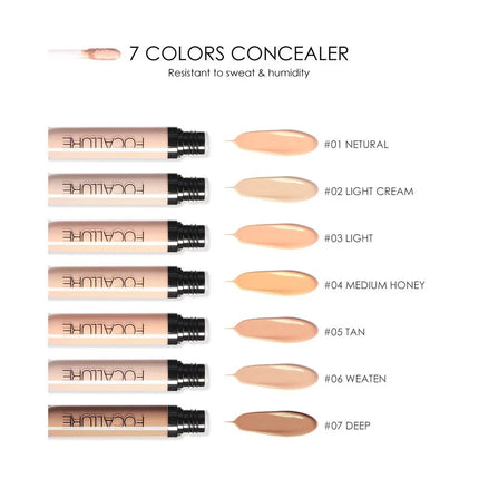 Wholesale FOCALLURE 7 Colors Face Concealer Waterproof Full Coverage Moisturizing Smooth Liquid Foundation Makeup Cosmetics